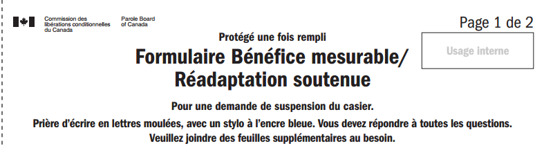 Formulaire Benefice
