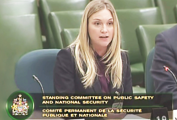 Nicole Levesque at the Standing Committee on Public Safety and National Security discussing Canada’s pardon program.